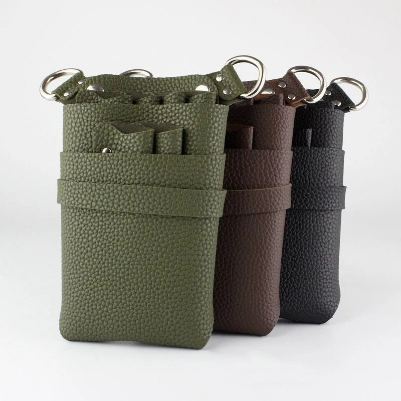 Hair Scissor Bag Clips Comb Case Hairdressing Barber Hair Tools Holster Pouch Holder Waist Pack Belt PU Leather Storage Bag