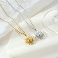 Waterproof 18k Gold Plated Stainless Steel Choker Necklace Fashion Sun Pendant Necklace for Women Collier En Acier Inoxydable