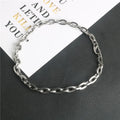 European American Hip-hop Punk Hollowed O-word Necklace Titanium Steel Men's 40cm/45cm Summer 2021