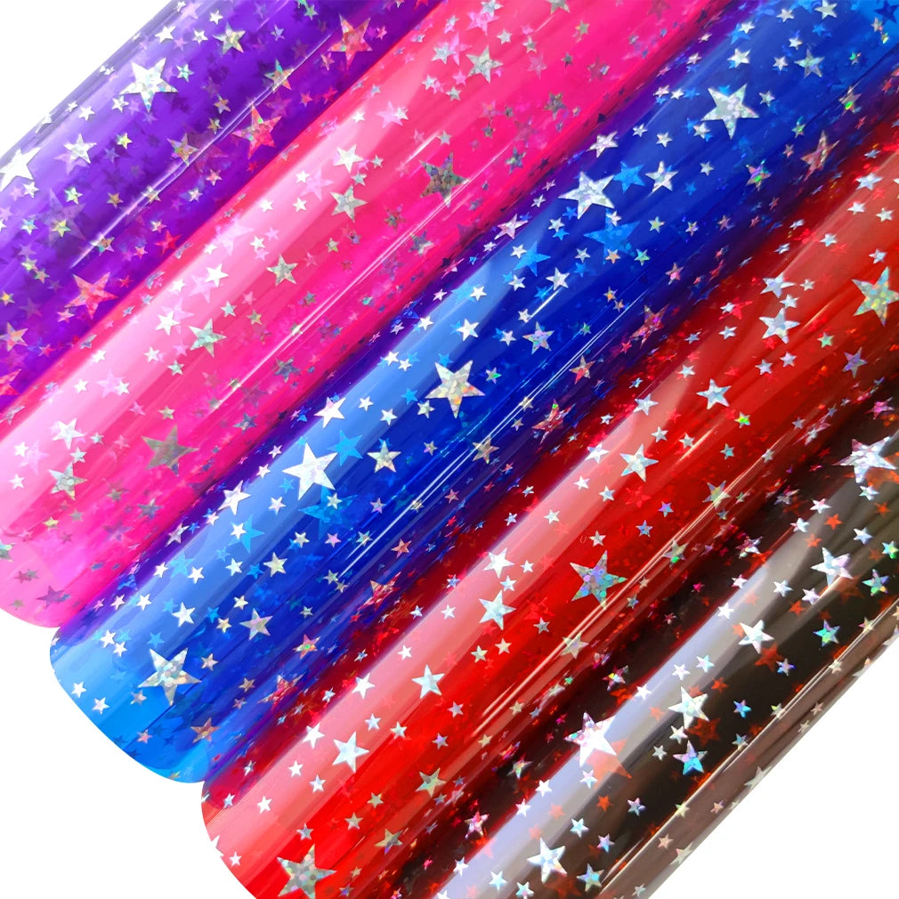 Shiny Vinyl Star Faux Leather Sheets Glitter for Making Key Chain Book Cover