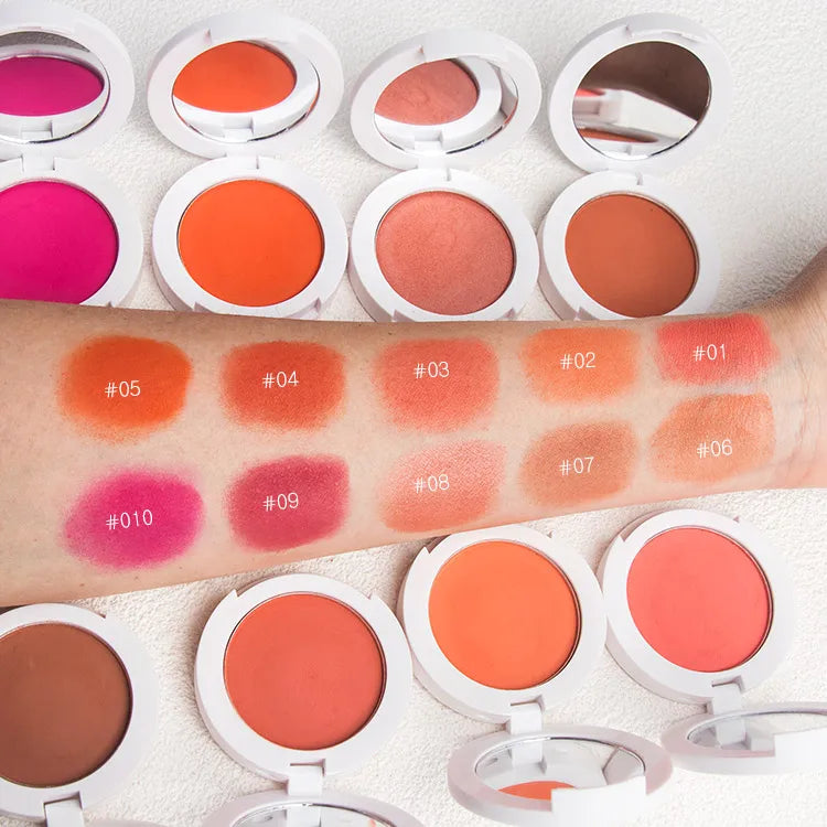 Wholesale No Logo 18 Color Private Label Powder Blusher Accept Small Order Factory High Pigment Waterproof Long Lasting Makeup