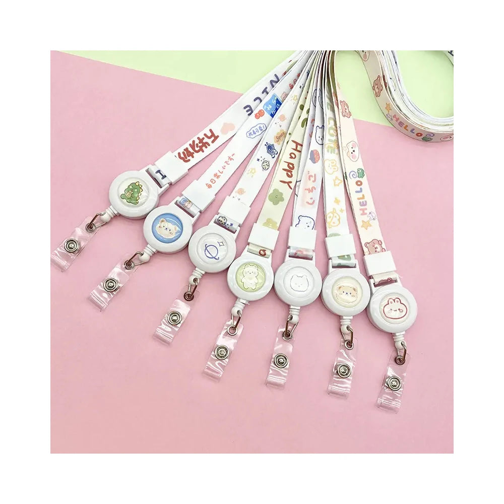 Retractable Rope Easy-to-pull Lanyard Hanging Neck Badge Chest Employee Badge Card Sling Badge