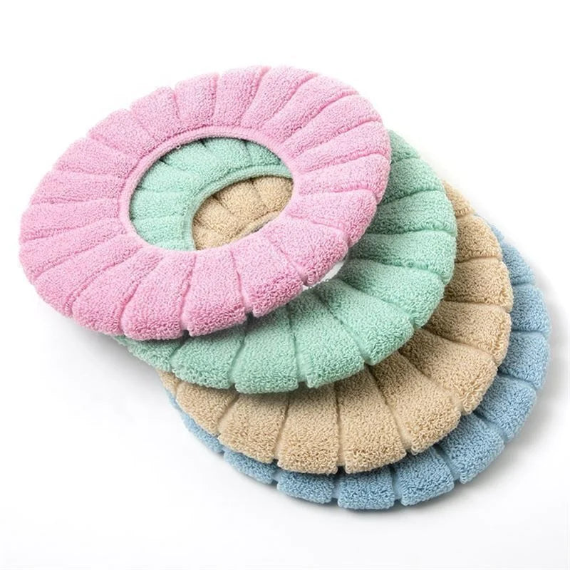 O Type Cotton Linter Knitted Eco-Friendly 30cm Thickened Washable All Seasons Toilet Cover Cartoon Cushion for Household Use