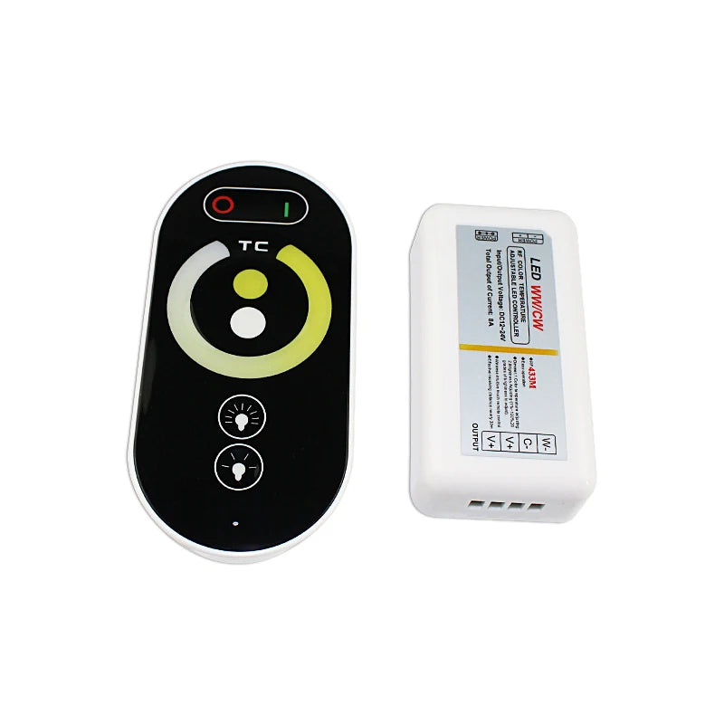 SX Led Touch Controller 5050 2835 Double Color 24V 12V12A Aluminum Shell Dimmable 216W Max Load 433MHz RF 6Keys Remote Control