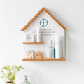JUNJI Custom Handmade Home Decor Wall Hanging Shelf Frame House Shaped Sign Wholesale Nursery Shelf Farmhouse Wood Multifunction