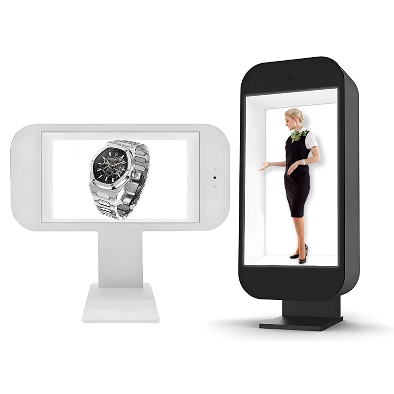 Upgrade Style 21.5 Inch Advertising LCD Display Touch Screen Transparent 3D Hologram Box Holobox With Camera and Mic