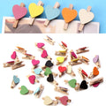 3cm Mini Photo Clip Color love Small Wooden Clip Creative Clip Photo Home Decoration Cartoon Color Wholesale Wood Peg