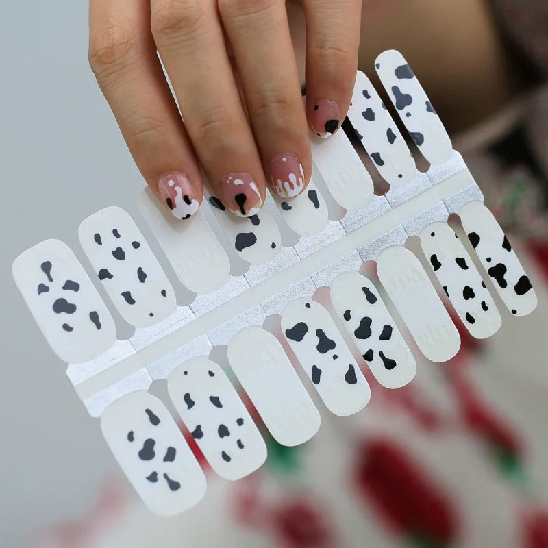 Huizi Custom Nail Polish Strips Waterproof Cute Animal Print Pattern Nail Polish Stickers