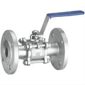 1/2 Inch to 4 Inch Two-Way Manual Ball Valve with Three-Piece Handle Control Stainless Steel Flange for Water Media