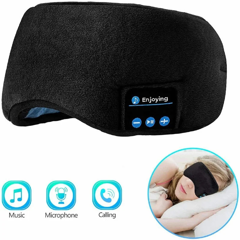 Sleep Headphones Blue Tooth Eye Mask Wireless Blue Tooth Music Travel Handsfree Sleeping Mask with Built-in Speakers Microphone