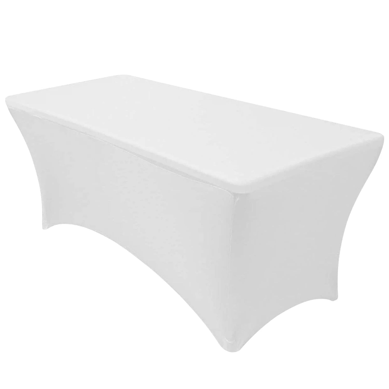 Reador Woven Stretch Spandex Rectangle Black 6ft Customizable Sizes Party Banquet Wedding Tablecloths with Logo