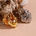 Dreamshow Hollow Double Layer Lotus Hoop Earrings 18k Gold Plated Stainless Steel Jewelry