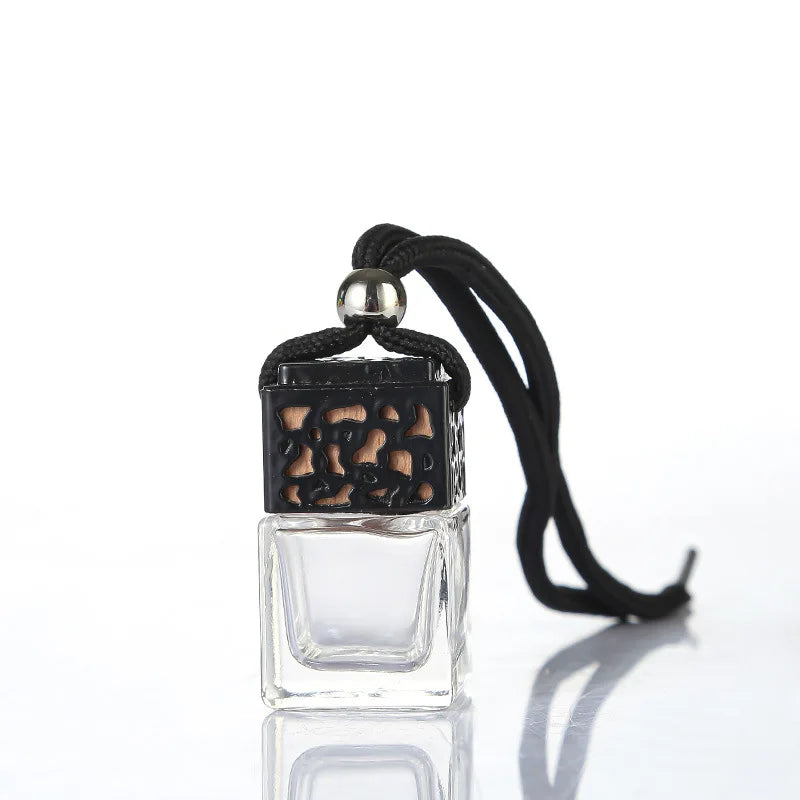 8ml Car Hanging Diffuser Glass Perfume Bottle with Wooden Lid