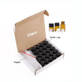 25pcs Package Set 1ml 2ml 3ml Mini Glass Vial Amber Glass Essential Oil Perfume Sample Bottles With Box