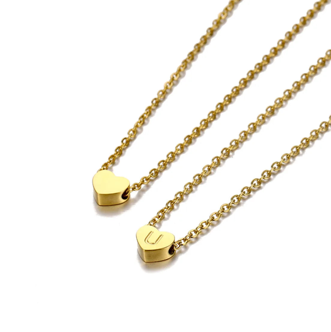 Initial Heart Necklace 14K Gold Plated Handmade Dainty Personalized Letter Heart Choker Necklace Gift for Women Necklace
