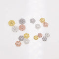 Unique 925 Sterling Silver Hollow Twist Flower Cap Spacers for Jewelry Making Accessories