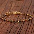 Dainty 4mm Tiger Eye Bracelet for Women Jewelry Natural Gemstone Sunstone Adjustable Healing Crystal Dainty Stone Bracelet