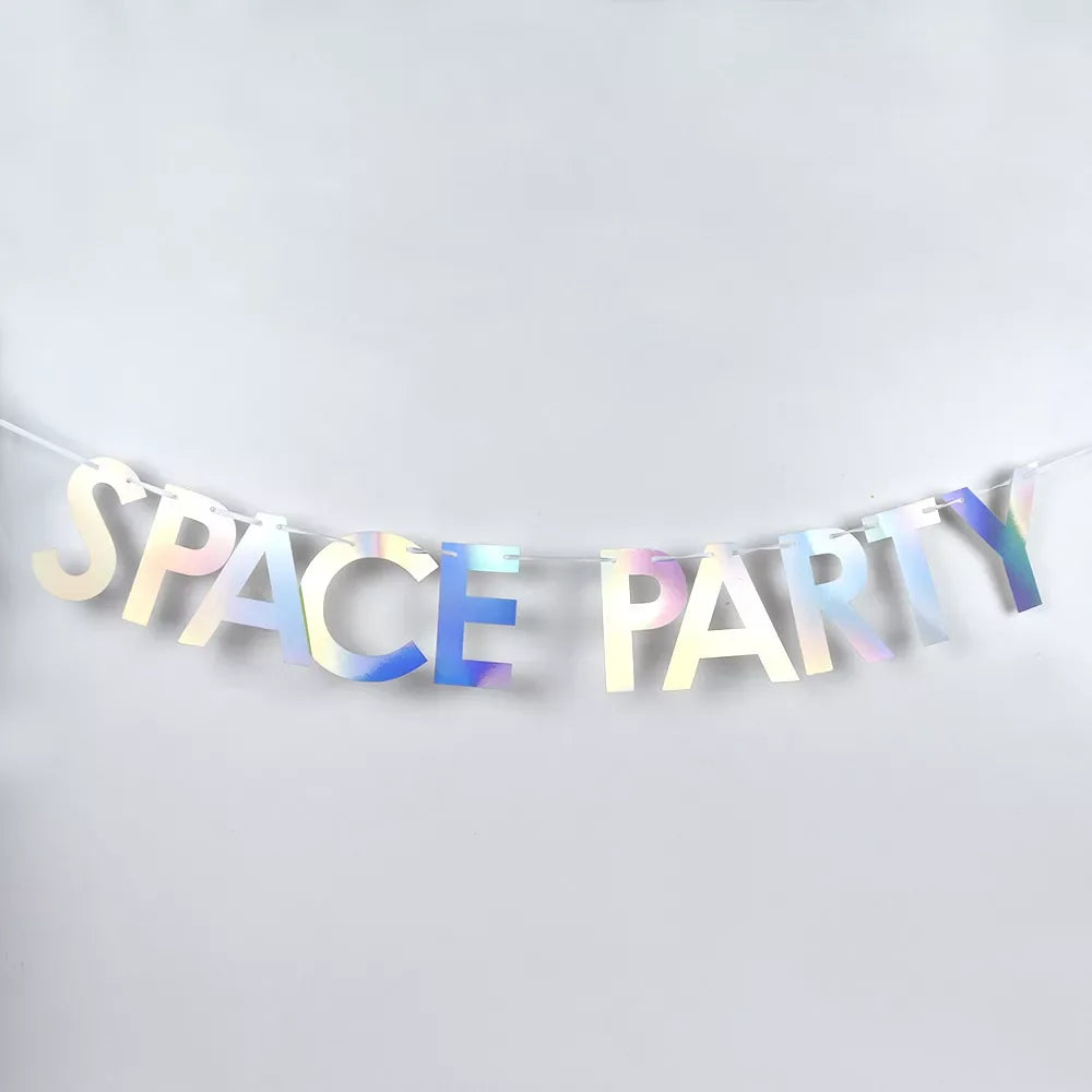Pafu Srocket Universe Star Birthday Decoration Alien Boys Party Decoration Space Party Banner