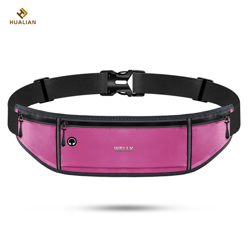 HUALIAN PU Phone Holder Money Belt Sports Running Belt Slim Fanny Pack for Outdoor Jogging Hiking Travel Waist Pack