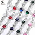 Big Heart Diamond Cuban Necklace Top Icy Hip Hop Iced Out Cuban Necklace Full CZ 18K Gold Plated Cuban Chain