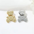 Jiexing Women's Fashion Charms Cute Embossed Print Swinging Bear Pendant Brass 14K Gold Plated Zircon Charms Jewelry Making