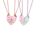 Best Friend Necklaces for 2 Cute Cartoon Rainbow Mattched Pendant BFF Necklace Multi-Colored Best Friend Magnetic Necklaces