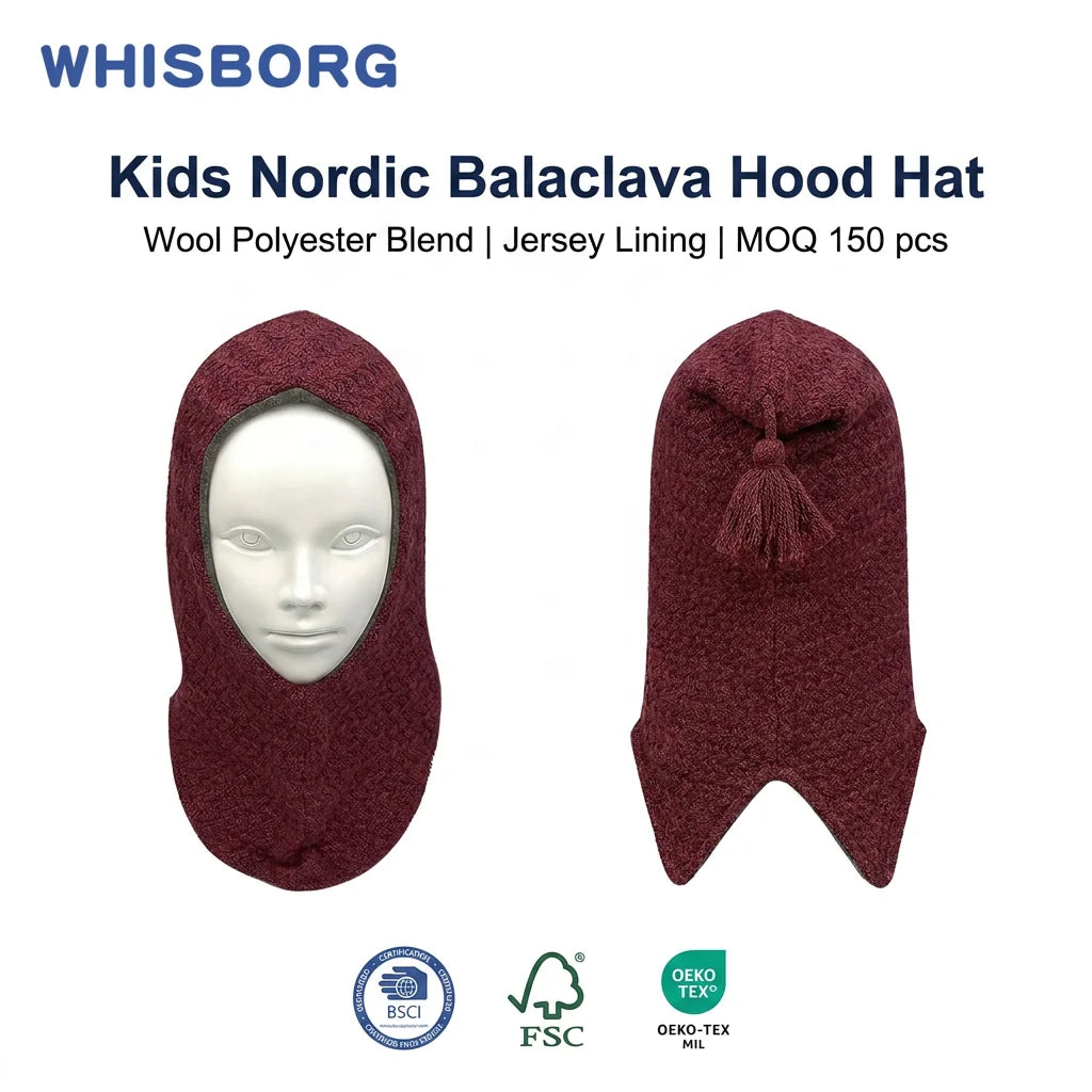 Custom Logo Winter Warm Knit Balaclava Ski Mask Windproof Manufacturer Full Face Cover for Outdoor Sports Fishing Daily Children