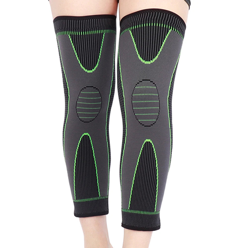 Long Breathable Compression Sports Elastic Nylon Full Leg Warmer Knee Brace Sleeves Support Pad