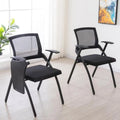 Fabric Contemporary Space Saving Stainless Steel Frame Folding Office Chair Mesh Stackable Foldable Gliding Seat Training Study
