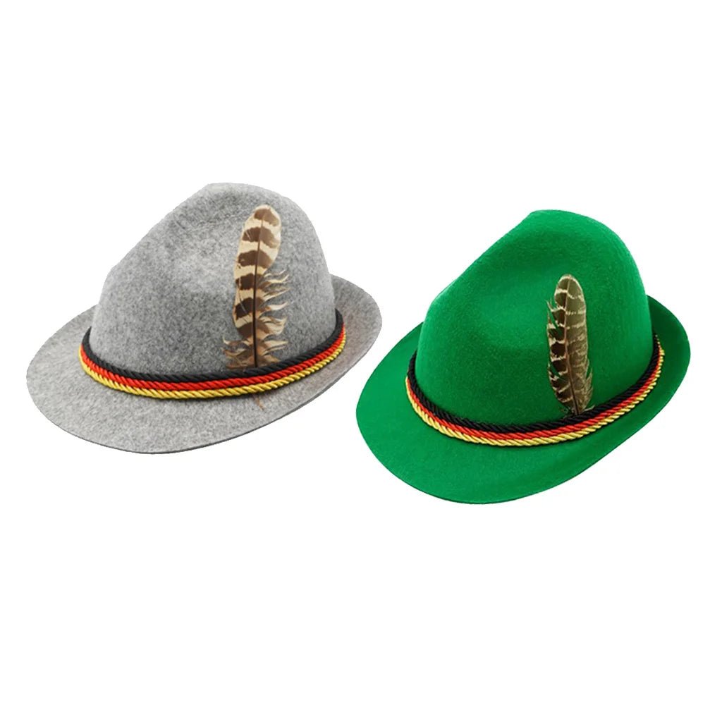 Nicky Bigs Novelties Adult Oktoberfest Hat German Bavarian Swiss Dress up Felt Alpine Hats Tyrolean Lederhosen Costume Fedora