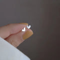 Minimalist Fine 925 Sterling Silver Gold Plated Heart Shaped Mini Tiny Stud Earrings