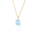 Fashion Jewelry Sky Blue Topaz Pendant 925 Sterling Silver Necklace Gold Plated Pendant Necklace