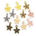 100pcs/bag 6 Color Flower Charm Alloy for Bracelet Necklace Pendant DIY Handmade Jewelry Accessories Making 10.5*13mm Q1163