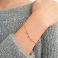 Dainty Birthstone Bracelet Summer Jewelry Gemstone Beaded Gold Filled Chain Stacked Bracelets for Women Gifts