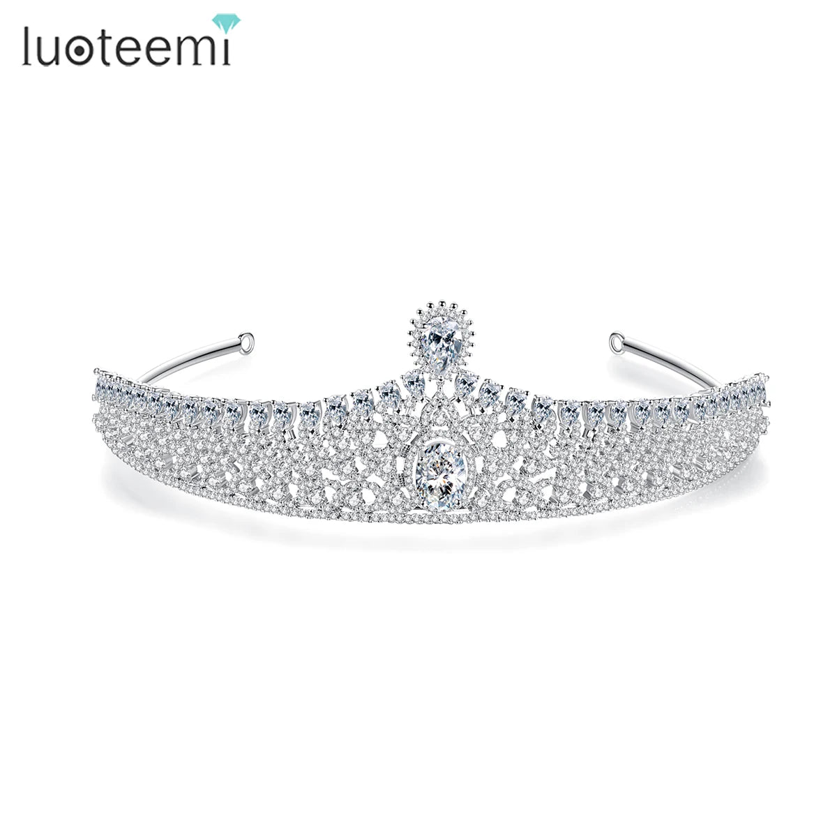 LUOTEEMI Wedding Tiaras and Crown Bridal Tiara Pageant Crowns Luxury Princess Head Imperial Crown Wholesale
