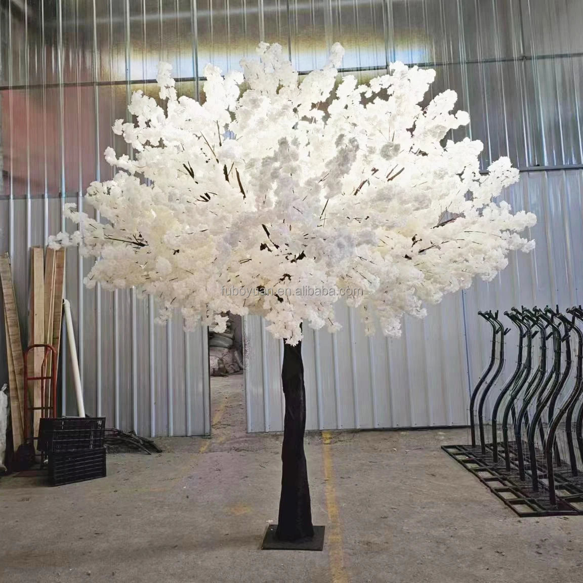 ST Artificial Big Fake Tree Outdoor Decorative Cherry Flowers Tree Home Decor Artificial White Cherry Blossom Tree Restaurant