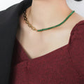 Collier Inoxydable Femme Stainless Steel Jewelry Sets Gold Chain Zircon Montage Necklace Bracelet for Women Girl's Gift