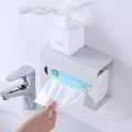 Creative Simple Plastic Traceless Wall-Mounted Tissue Holder Multifunctional Household Trash Bags and Kitchen Organizer