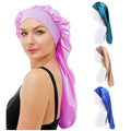 Women Elastic Band Silky Sleeping Cap Hair Silk Satin Long Braids Bonnets for Braids Custom Curly Hair