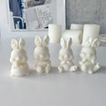 Cute Rabbit Aromatherapy Candle Silicone Molds Baking Cake Mold Flavor Gypsum Ornament Mould