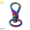 Small Safety Luggage Accessory Elastic Metal Hook and Spring Snap Clips Rainbow Metal Clasps Durable Alloy for Bags Lanyards
