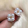E2054 4-5mm DIY Natural Freshwater Pearl Charm Earrings Mounting Accessory 925 Sterling Silver Gold Plated  Jewelry for Women