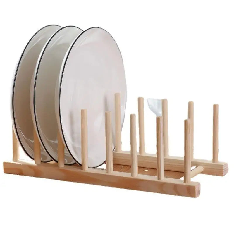 Multifunctional Bamboo Cutlery Rack Kitchen Storage Cabinet Organizer with Holder for Cups Plates Tablets Books Wood Patterned