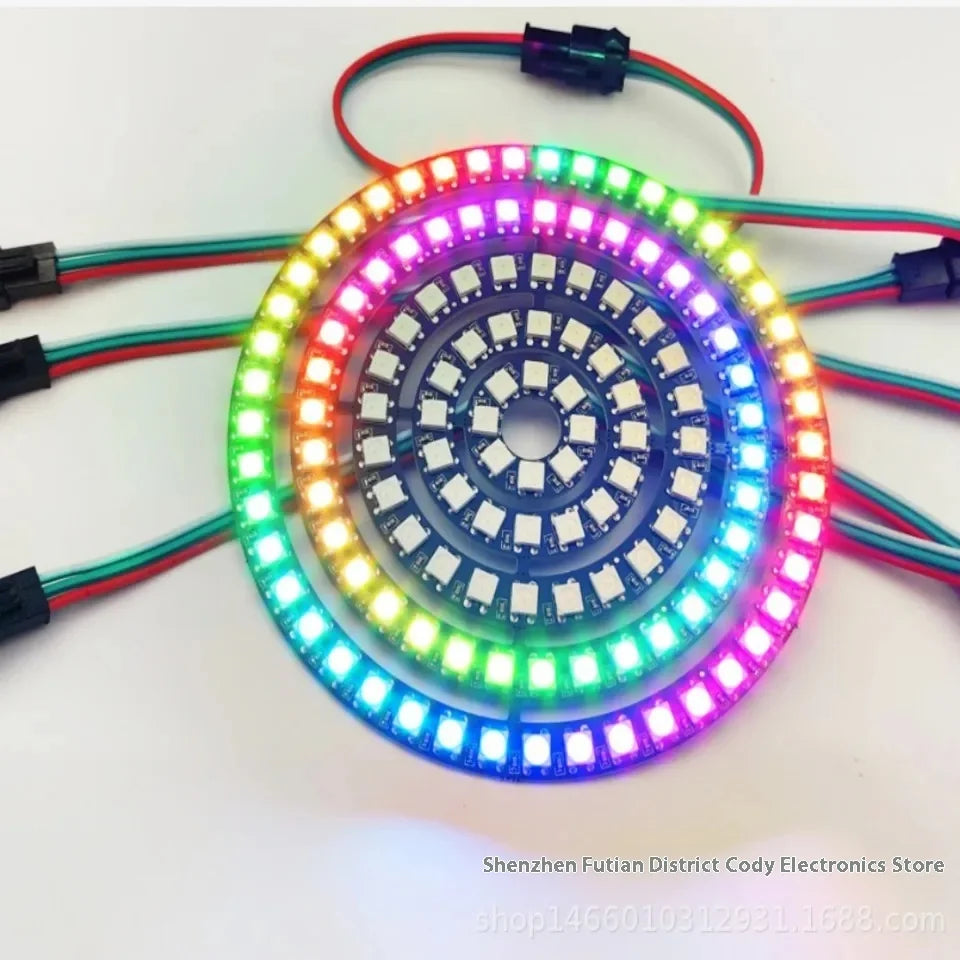 Addressable WS2812B 8 16 24LEDs WS2811 WS2812 SK6812 IC Built-in DC5V 5050 RGB LED Pixel Ring Light