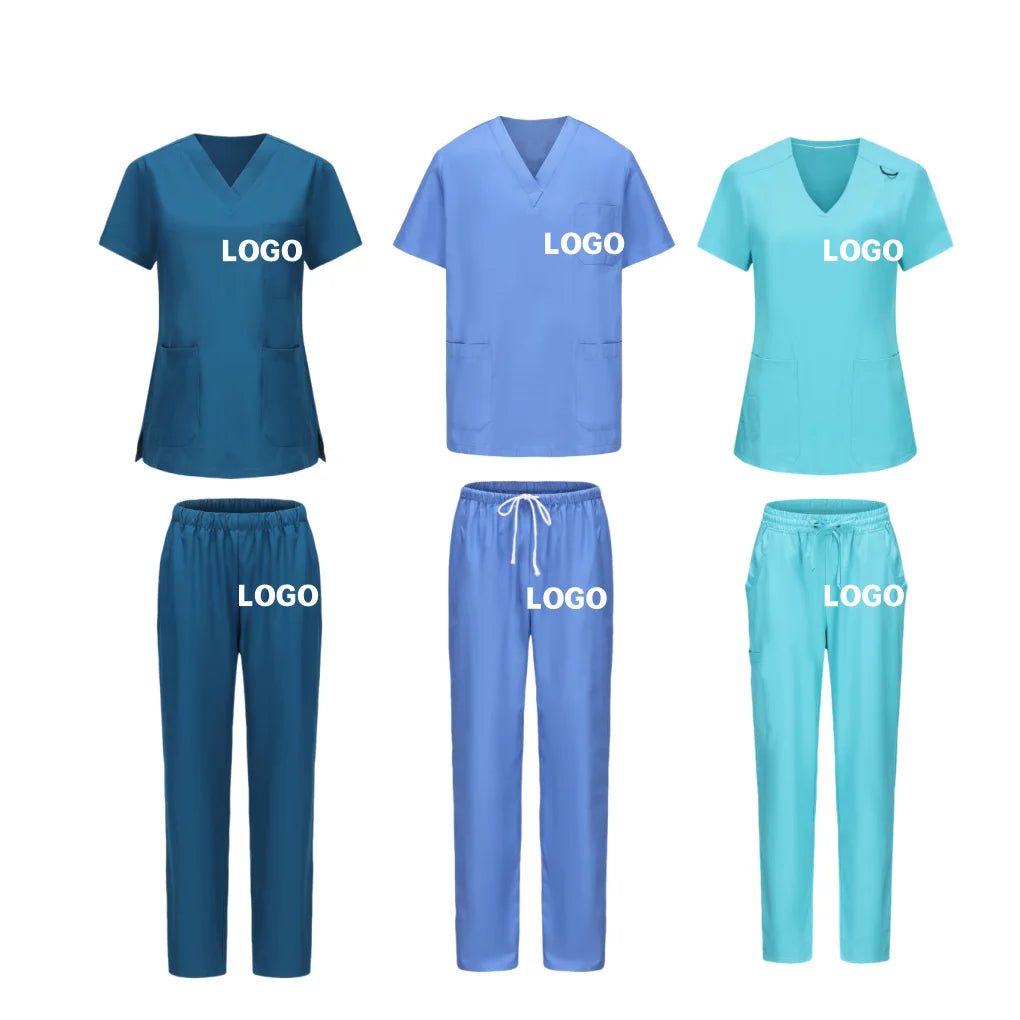 Custom Short Sleeve Doctor Scrubs Nurse Suit Sets Anti Wrinkle Comfortable Nursing Scrubs Unisex Scrubs Hospital Uniforms Sets