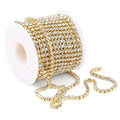 11yards Crystal Rhinestone Close Chain Trimming Claw Chain Jewelry Crafts DIY (Silver+gold)