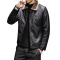 New Men's Leather Jacket Lapel Middle-aged and Elderly Men's Clothing With Fleece Thickened Trend Fur Coat