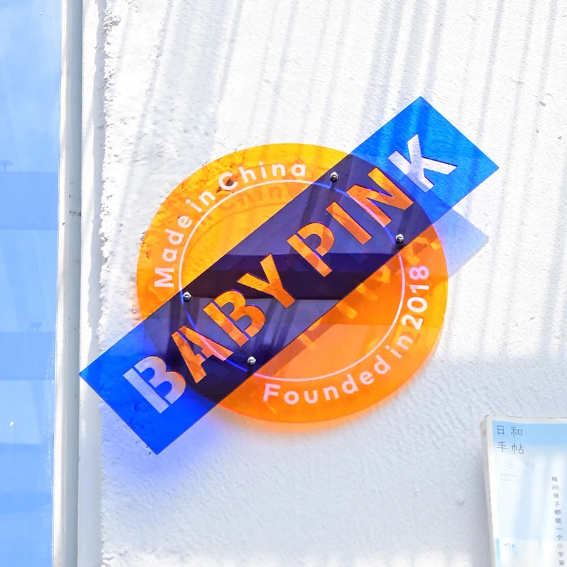 Double Layer Colorful Acrylic Door Sign Customized Skeleton logo Advertising Sign Store Signage