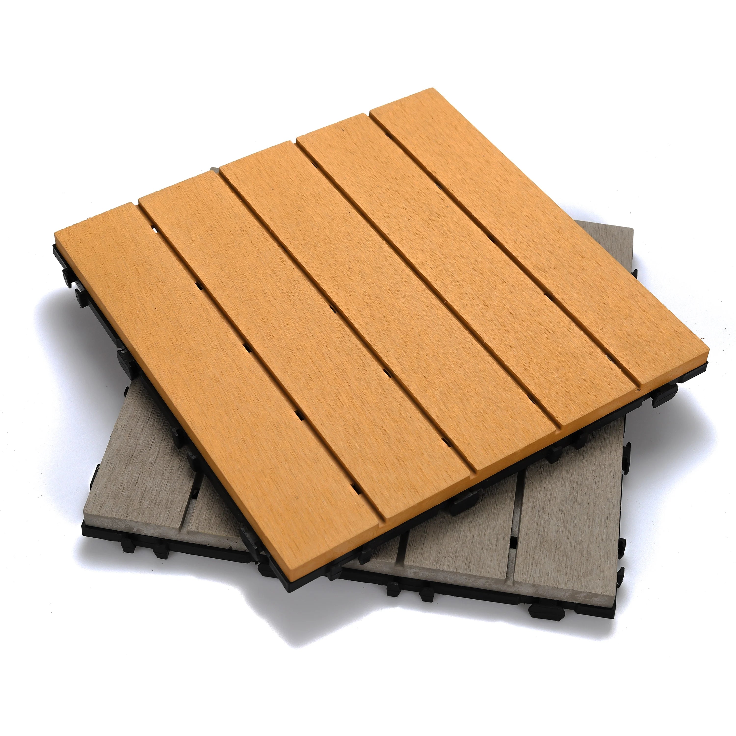 Free Maintenance Injection Composite 300*300 mm Diy Interlocking Wpc Tile Wpc Decking Tiles for Outdoor XF-N001 300*300*25 mm