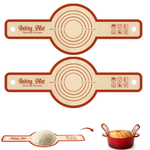 0.7mm Thick Silicone Bread Sling for Dutch Oven Oval Non Stick Baking Mat for Sourdough Heat Resistant 480Â°F BPA Free